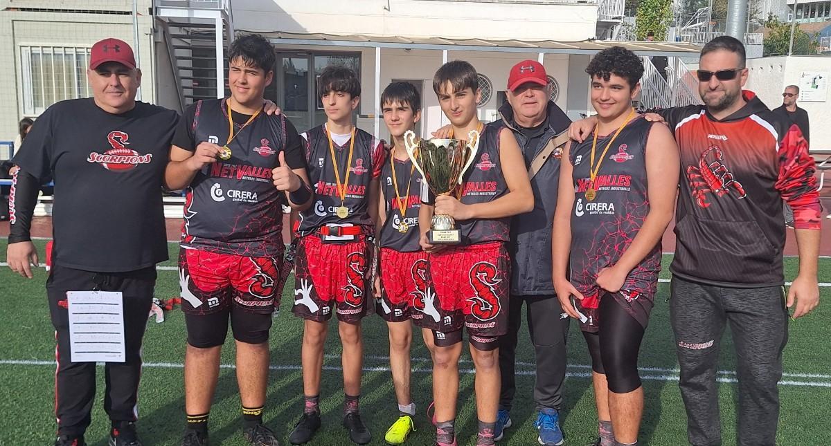 Scorpions i ASB Lynx, campions de les Copes Catalanes Cadet i Benjamí de Futbol Flag