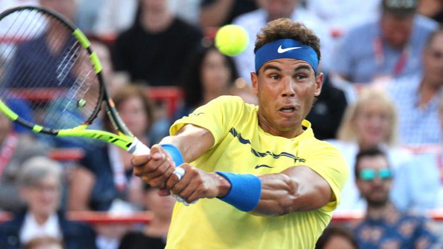 Rafa Nadal en su partido ante Coric.