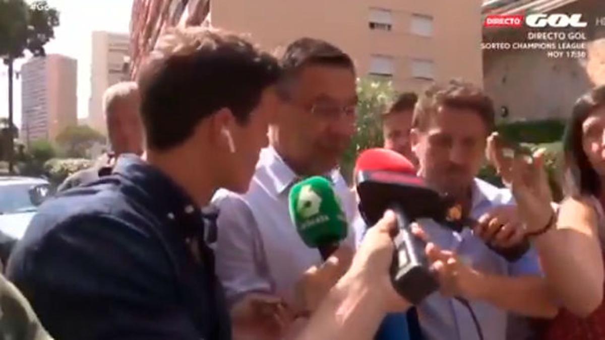 Bartomeu y Al Khelaifi, antes de su reunión en Mónaco