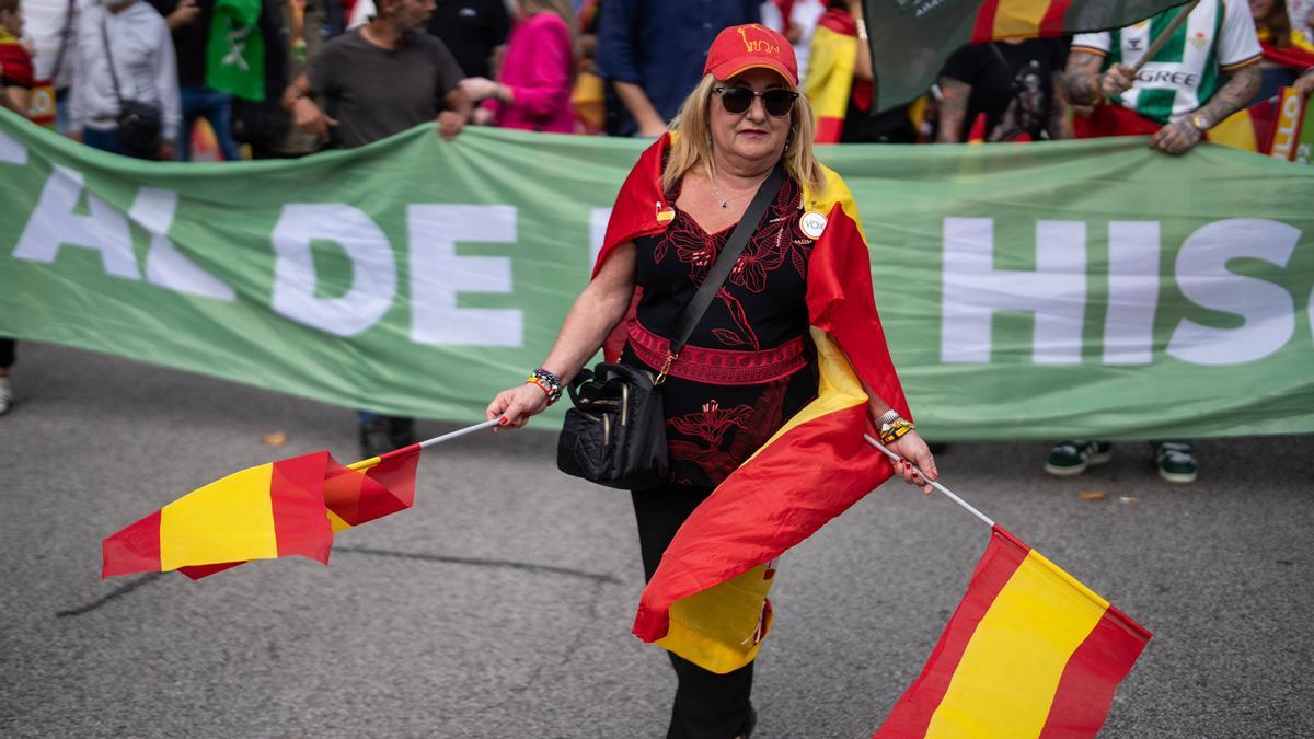 Manifestación por el 12-O, Día de la Hispanidad, en Barcelona