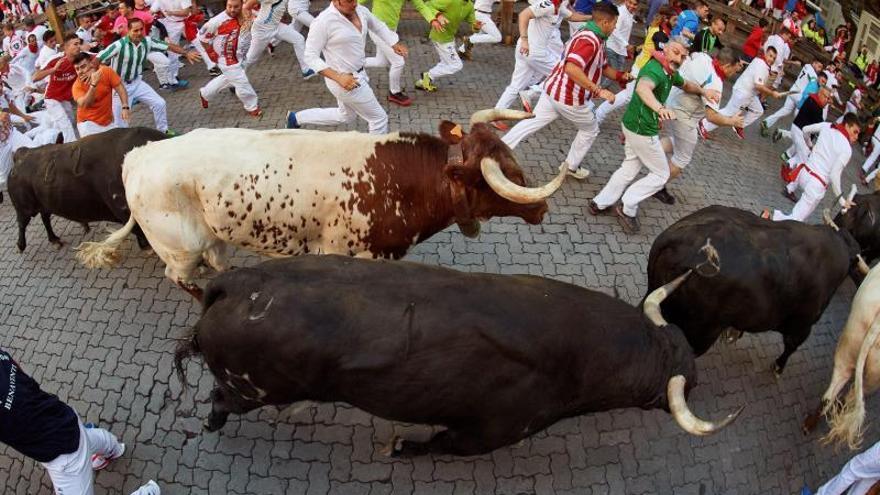 Un valenciano resulta herido en el cuarto encierro de los Sanfermines