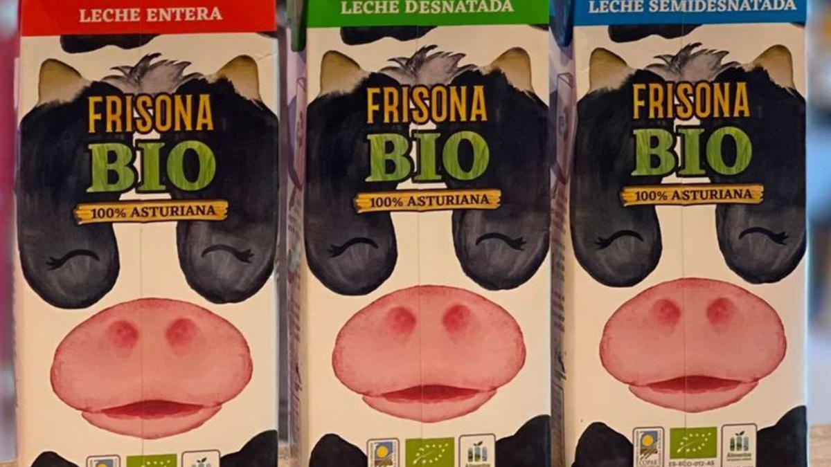 Las gamas de leche ecológica asturiana de Frisona Bio y Campobio.