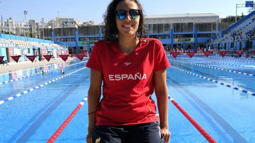 Carla Goyanes, con la selección española de aguas abiertas