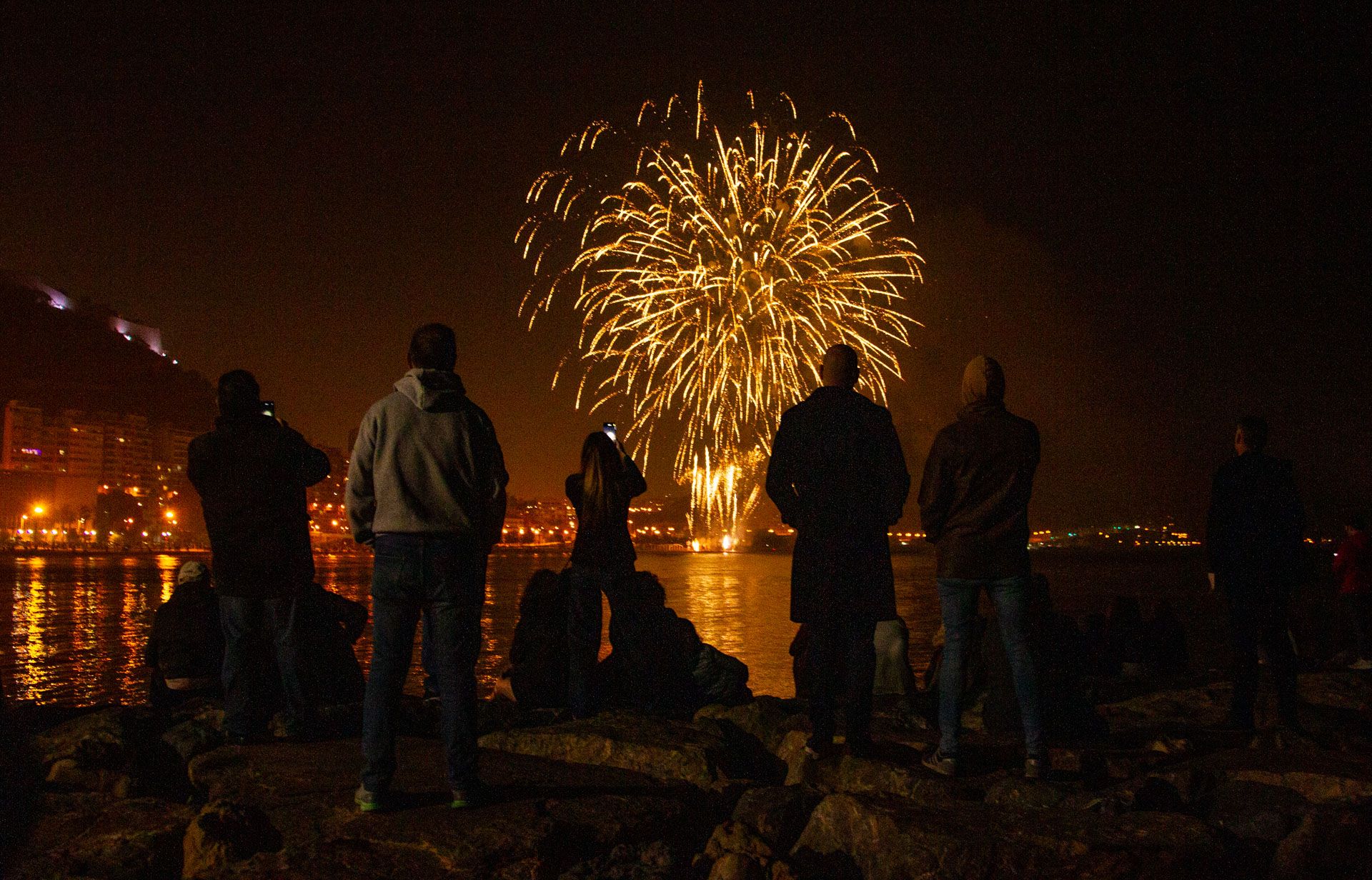 Fuegos artificiales desde la playa del Cocó por el Año Nuevo