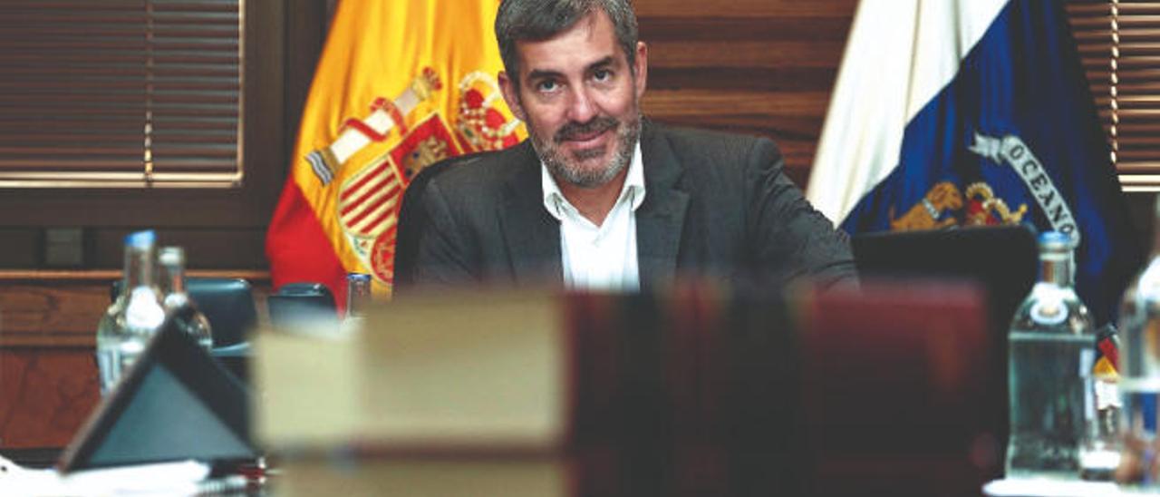 El presidente Fernando Clavijo, en un Consejo de Gobierno.