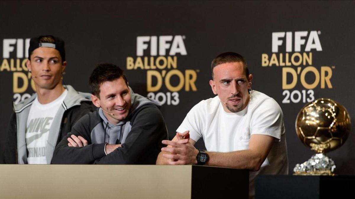 Ribéry, con Messi y Cristiano