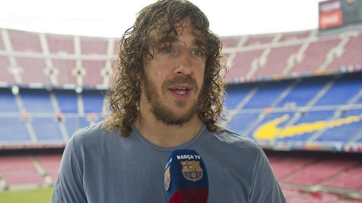 Carles Puyol, en el Camp Nou.