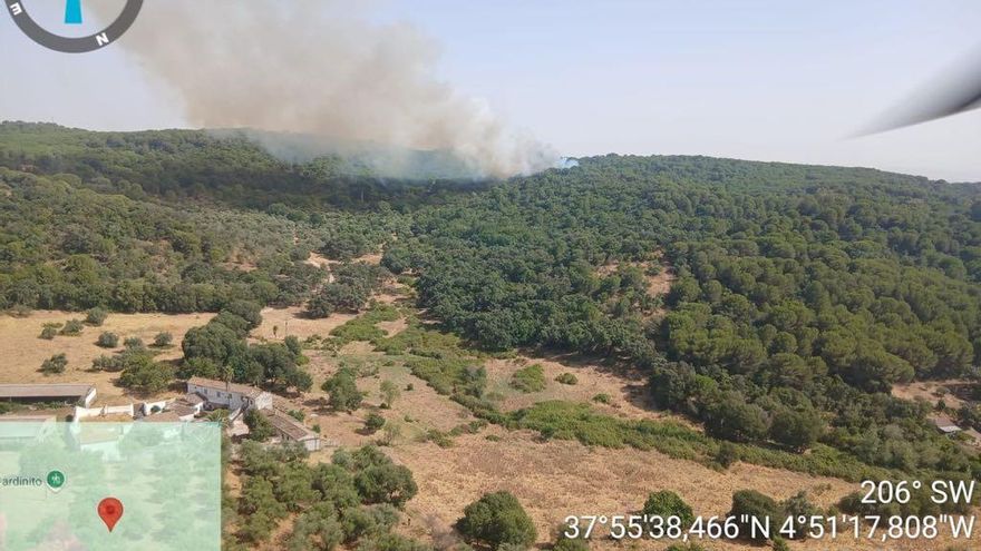 Un incendio en la zona de las ermitas obliga a desalojar viviendas de la urbanización El Jardinito