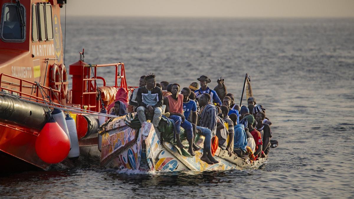 Llegada de migrantes a las costas de Canarias.