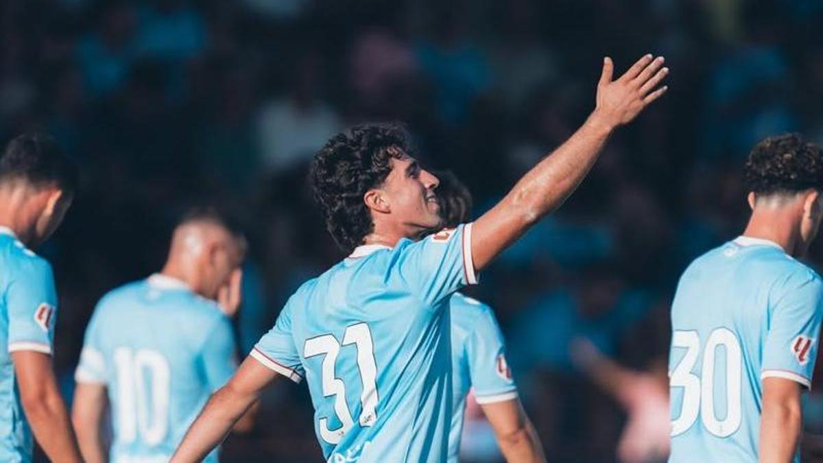 Hugo González celebra uno de sus seis goles esta pretemporada