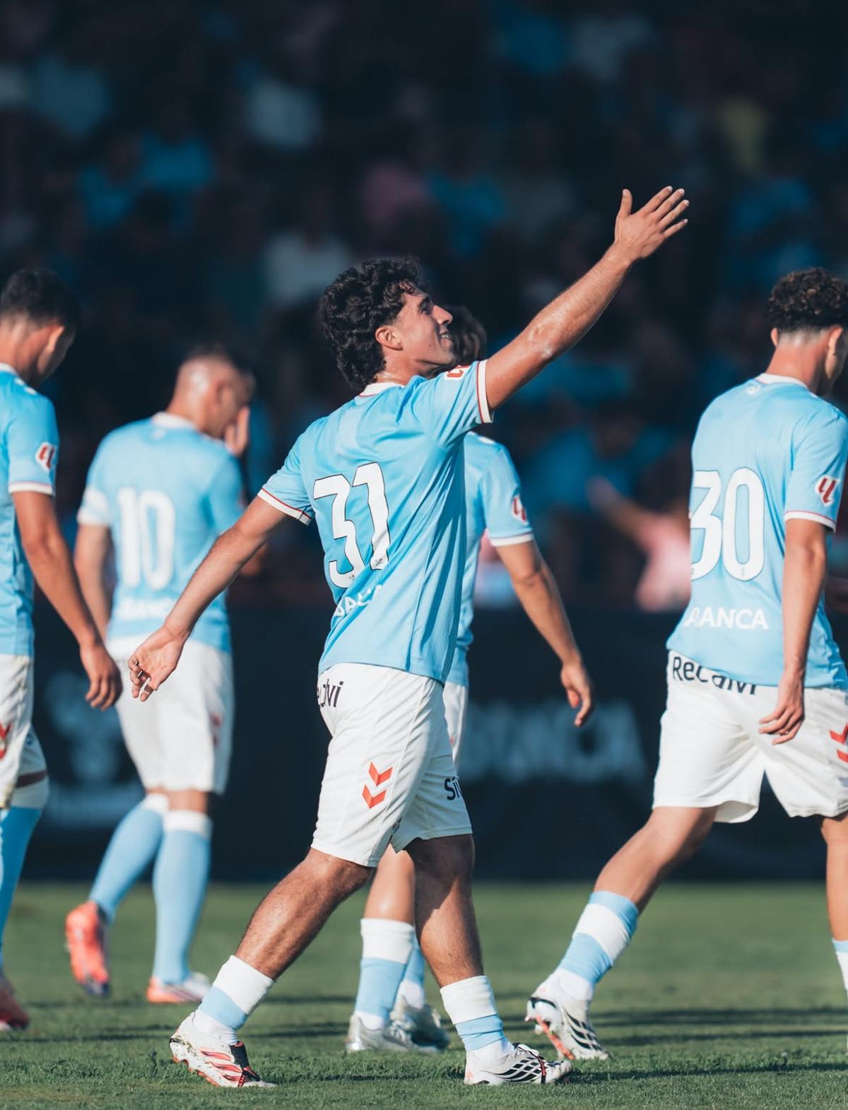 Hugo González celebra uno de sus seis goles esta pretemporada