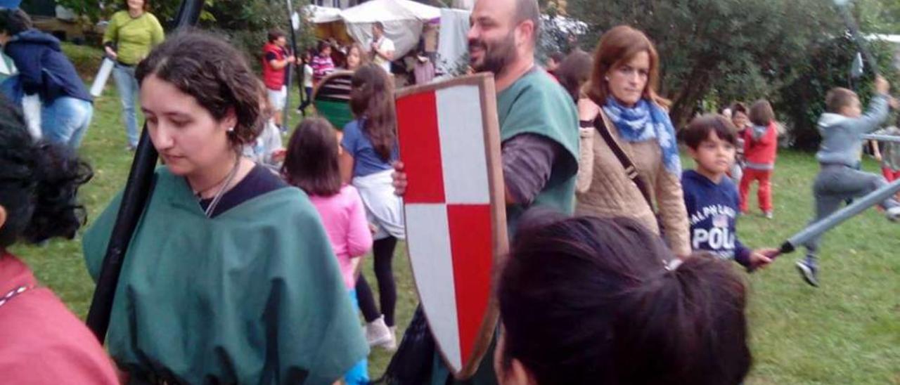 Actividades de animación en el anterior Mercado Medieval de Lavadores el año pasado.