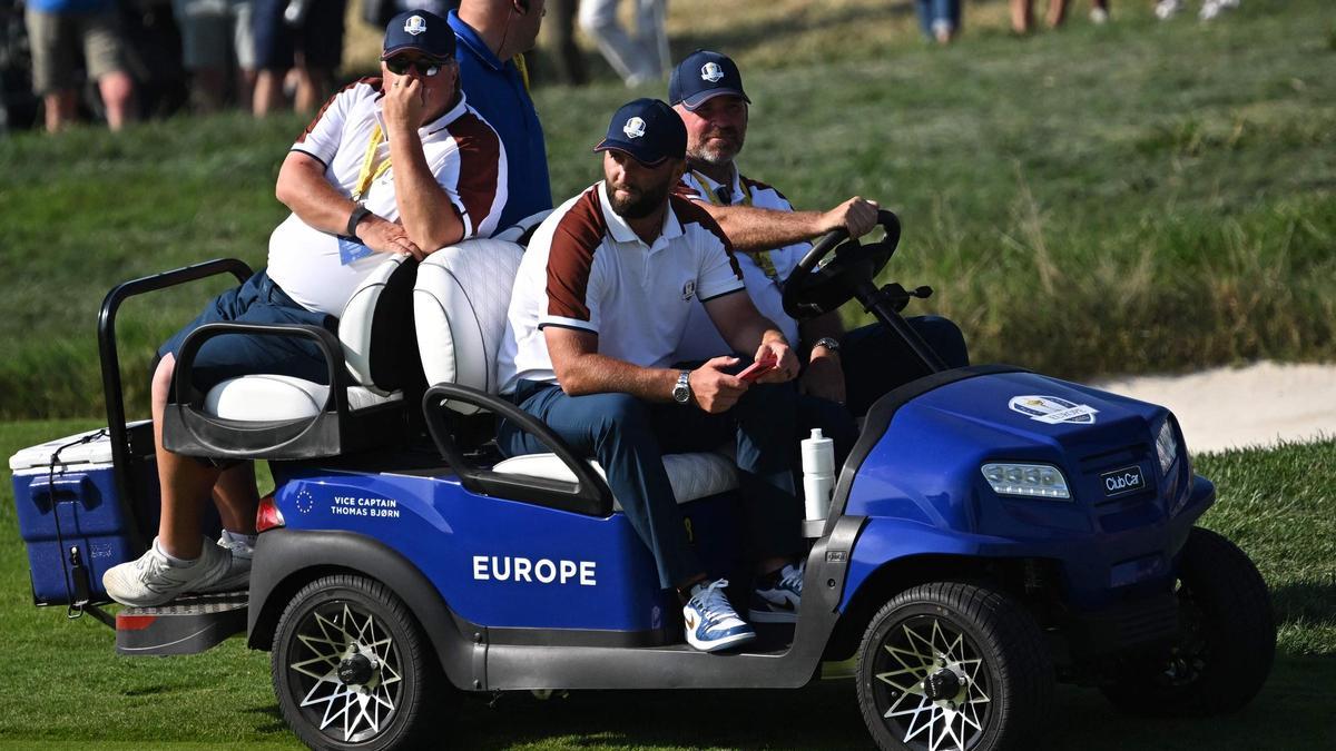 Jon Rahm, siguiendo los partidos de tarde en el Marco Simone Golf &amp; Country Club