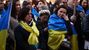 Protestas en apoyo a Ucrania a las puertas del parlamento de Reino Unido, a 27 de marzo de 2022. 