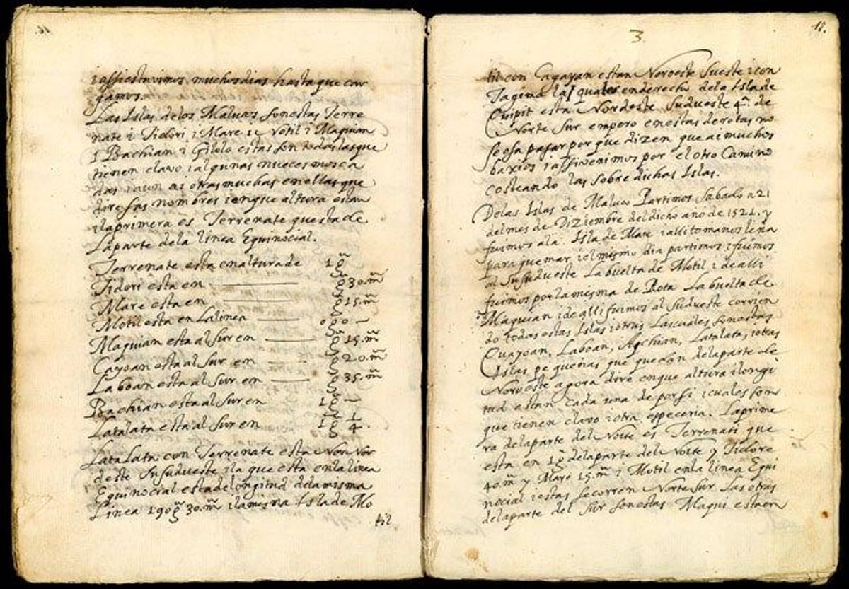 Carta original de Elcano