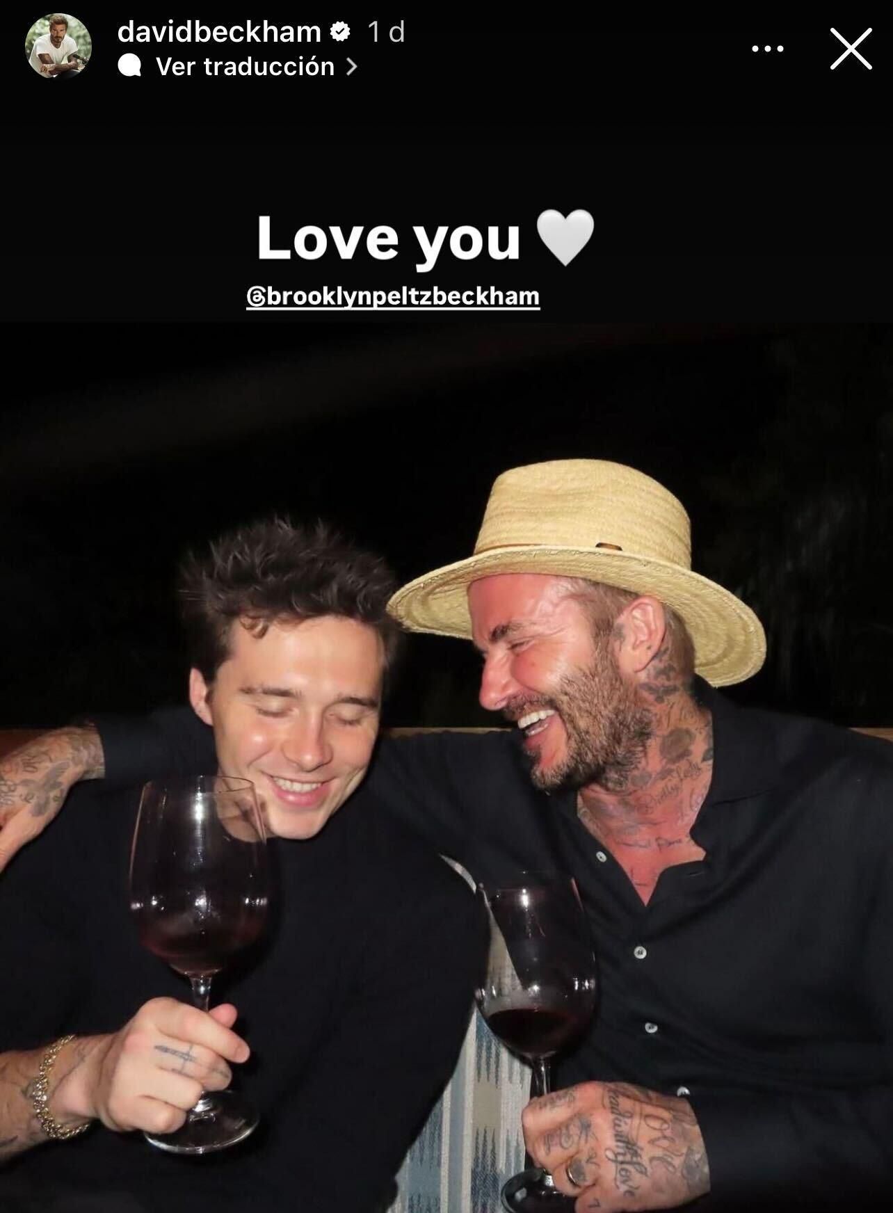 La imagen que ha compartido David con su hijo Brooklyn