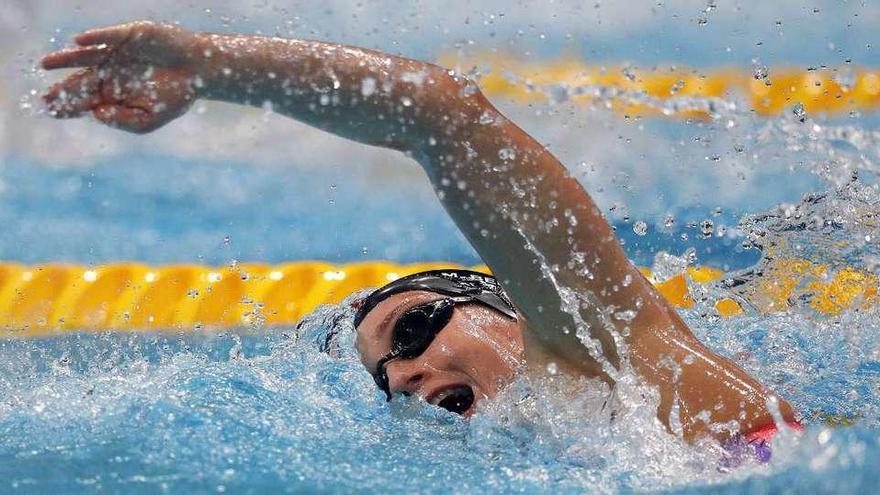 Mireia Belmonte durante la prueba de los 800 metros libres.