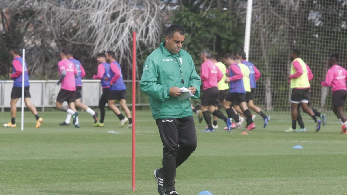 Germán Crespo, durante un entrenamiento del Córdoba CF, la pasada temporada.