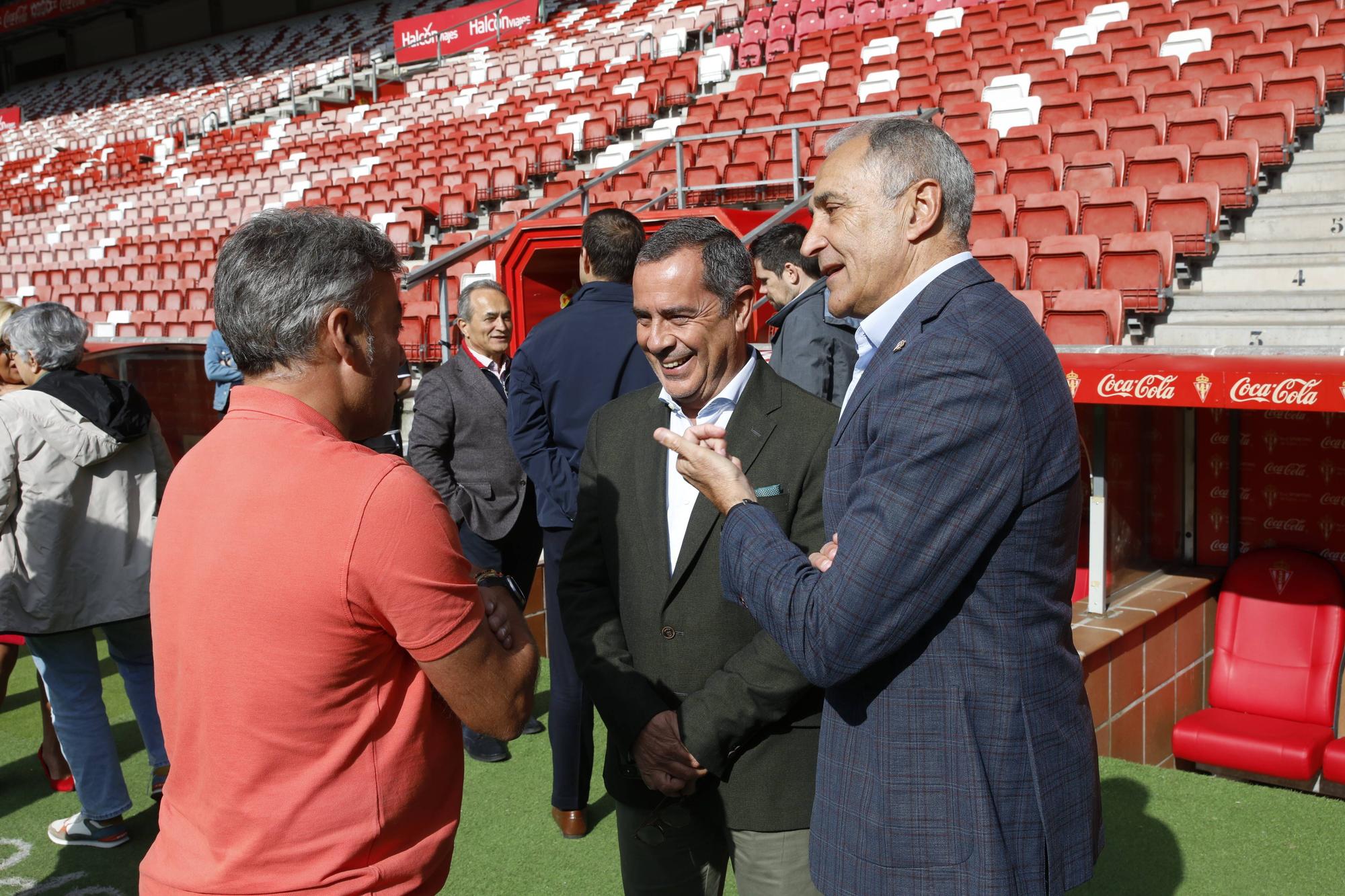 En imágenes: Así fue la visita de los técnicos de la Federación Española y portuguesa de Fútbol a El Molinón
