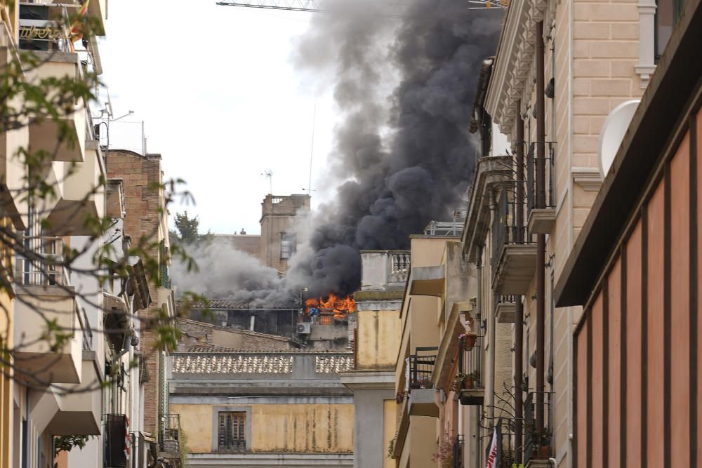 Incendi al Barri Vell de Girona