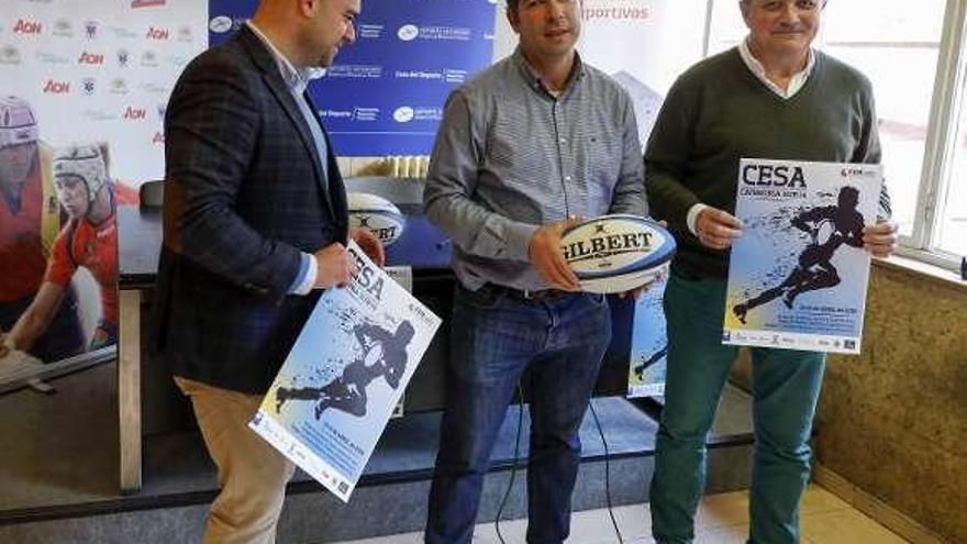 Jesús Martínez, Alberto Pérez y Manuel Solís, durante la presentación del Campeonato de España.