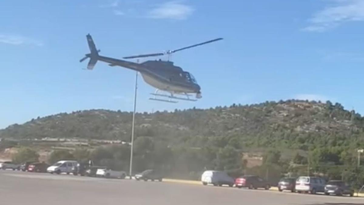 Imagen del helicóptero sobrevolando Castellón este mismo viernes.