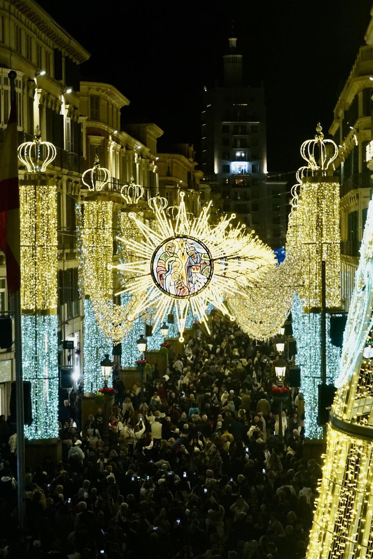 Encendido de las luces de Navidad en Larios
