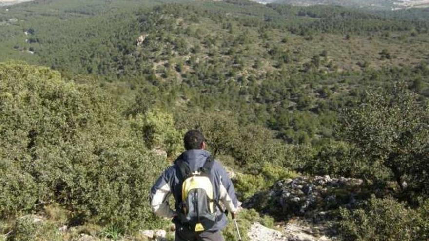 Vista de la Sierra Salinas desde la cumbre que es frecuentada por numerosos excursionistas.