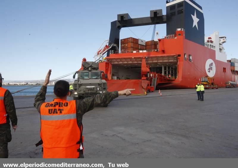 Desembarco vehículos del ejercito Afganistán-Castellón