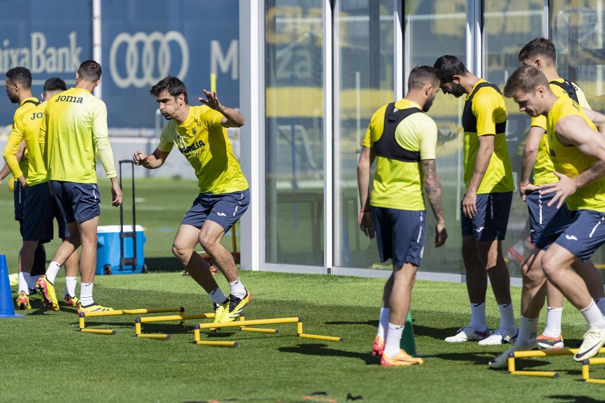 Gerard Moreno, en un entrenamiento del Villarreal.