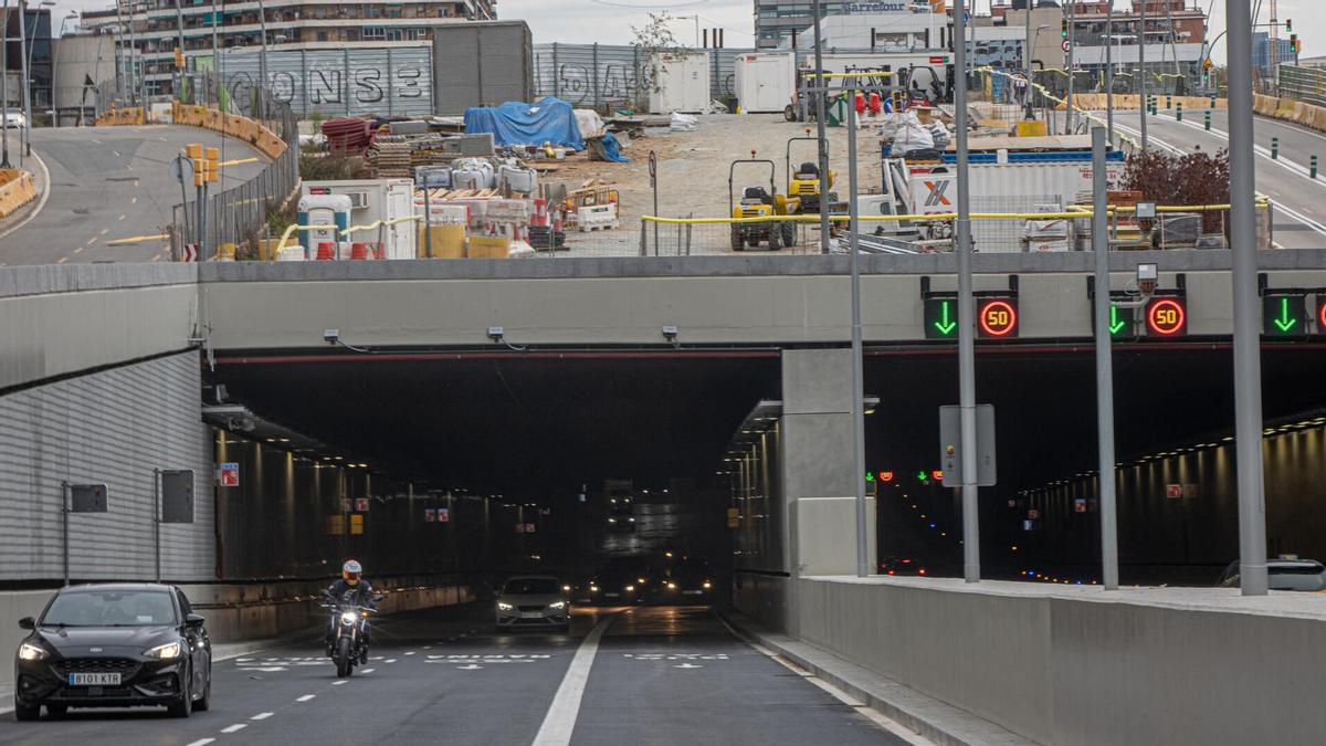 Salida del túnel de Glòries en sentido Llobregat, en una imagen de archivo.