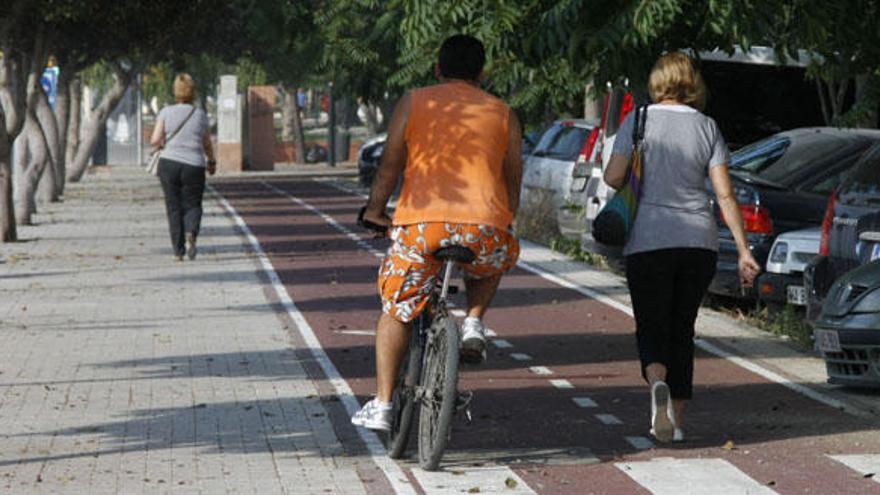 Una zona de la capital con carril bici.