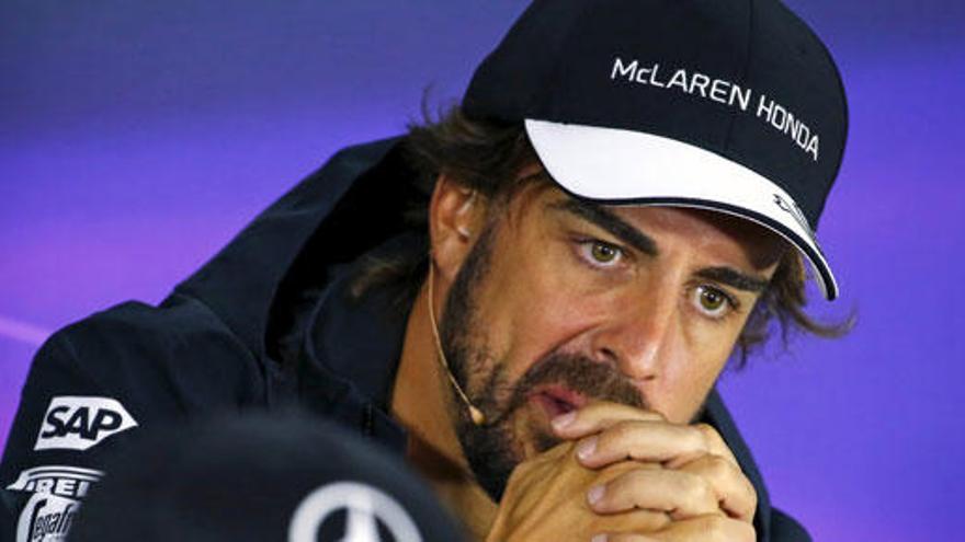 Fernando Alonso, durante su rueda de prensa.