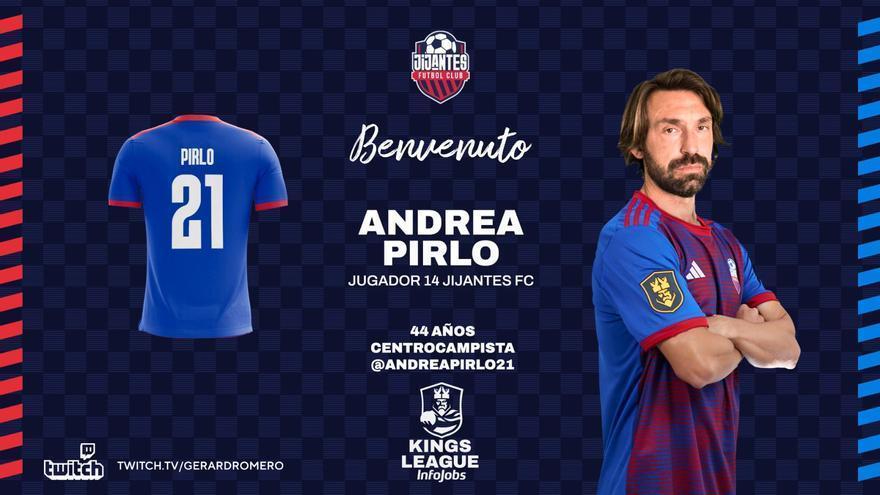 Andrea Pirlo, en su anuncio como &#039;jugador 14&#039; de Jijantes FC en la Kings League.