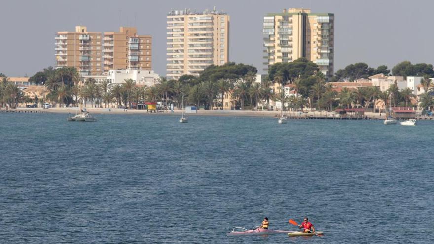 Imagen que ofrecían las aguas del Mar Menor a principios de este mes.