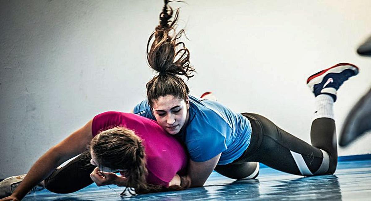 Nerea Pampín, en un momento de la concentración nacional.