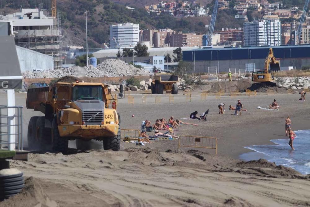 Aporte de arena en la playa de San Andrés