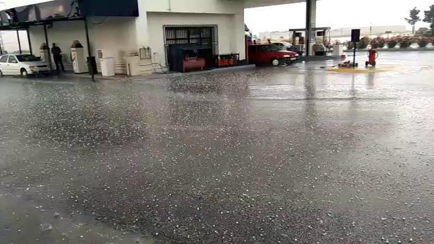 Fuerte granizada en Caravaca de la Cruz