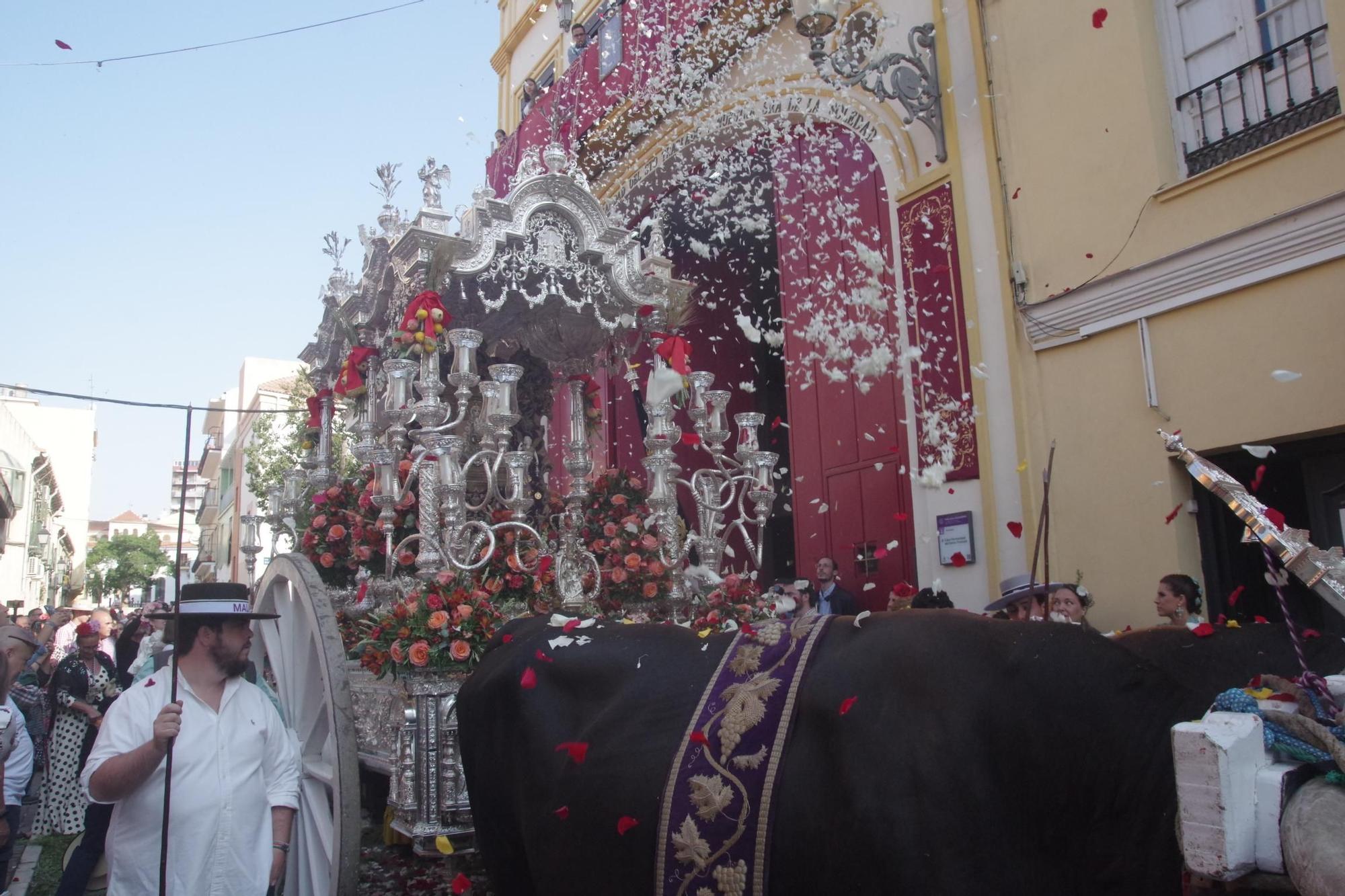 La Hermandad de Málaga sale en procesión hacia la Aldea del Rocío