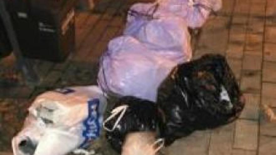 Les acumulacions d&#039;escombraries davant dels tòtems.