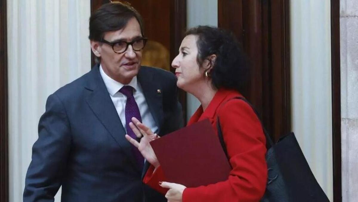 Salvador Illa i Alícia Romero, al Parlament