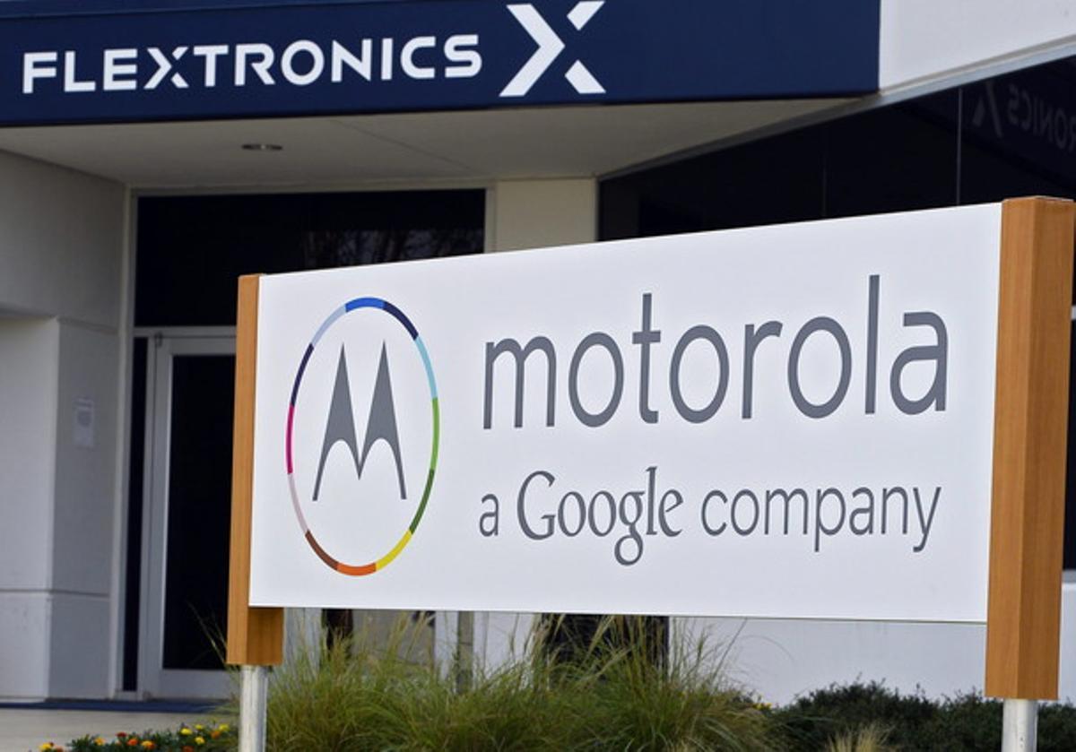Cartell de la inauguració de la fàbrica de Motorola a Fort Worth (Estats Units).