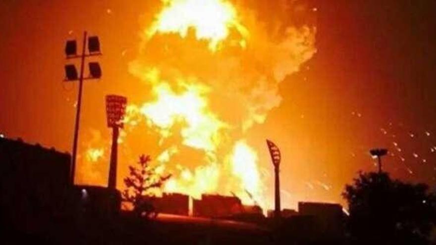 Imagen de la explosión de una pirotecnia en China.