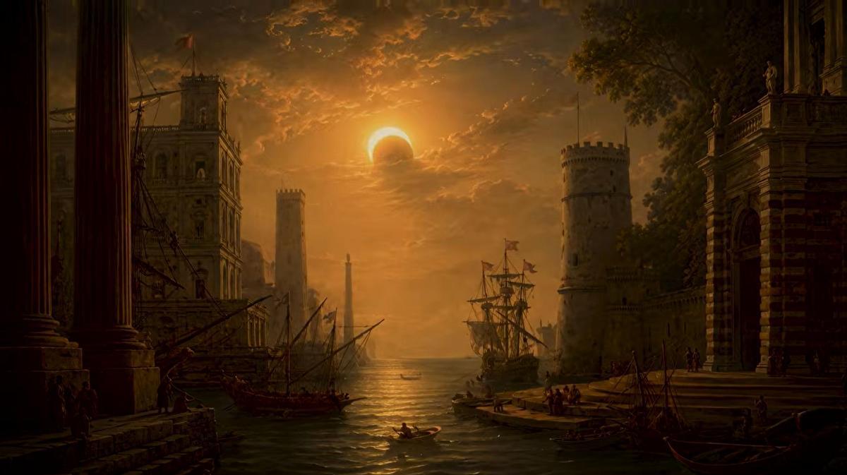 'El embarco de santa Paula romana' (1640), de Claudio de Lorena.