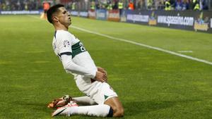 Joao Cancelo, celebrando su gol frente a Bosnia