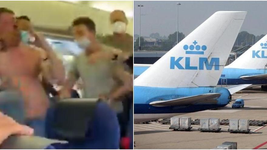 Moment de la baralla i imatges d&#039;avions de l&#039;empresa KLM