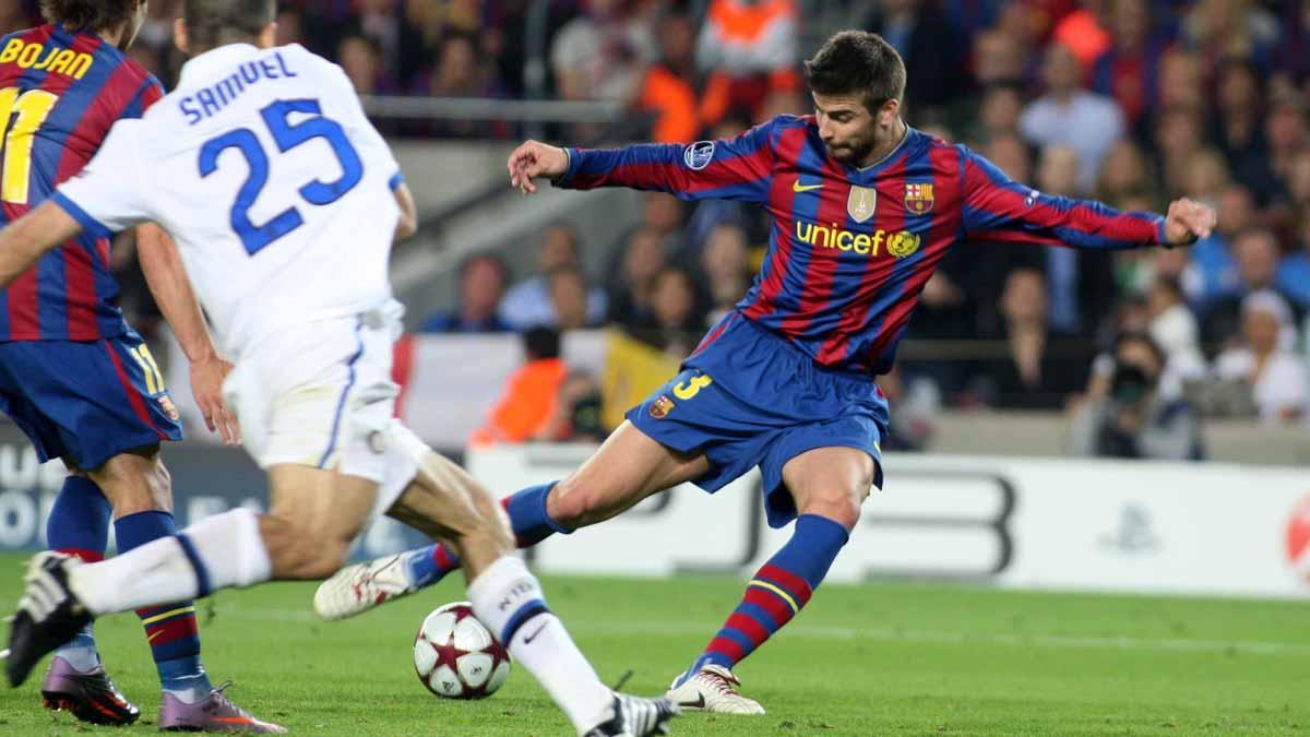 Piqué marcó el único gol del Barça - Inter en la semifinal de 2010