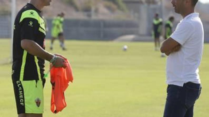 Pacheta y Cordero, en un entrenamiento.