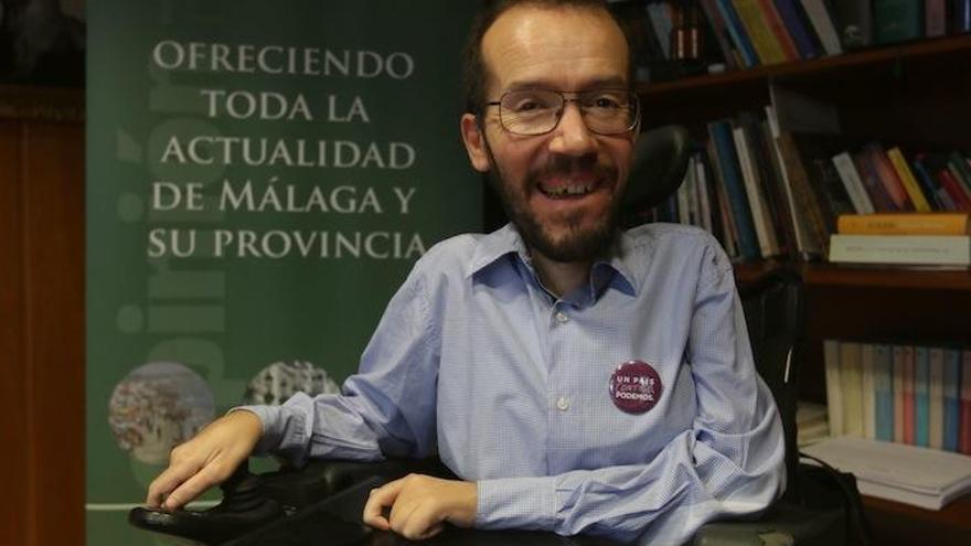 Pablo Echenique durante la entrevista en La Opinión de Málaga.