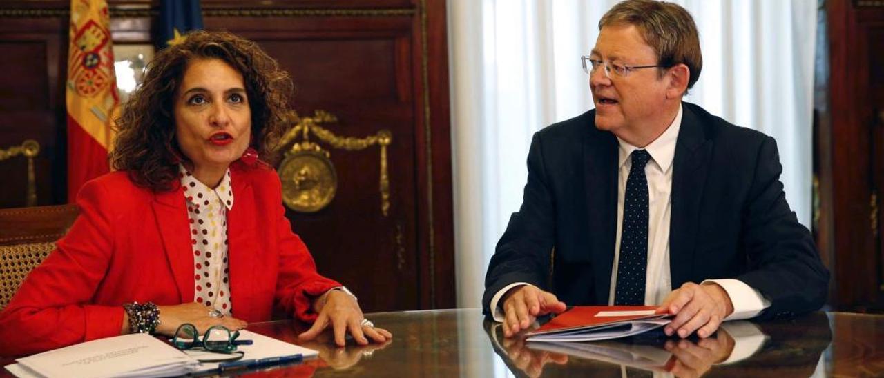 El presidente Puig y la ministra durante su cita del lunes.